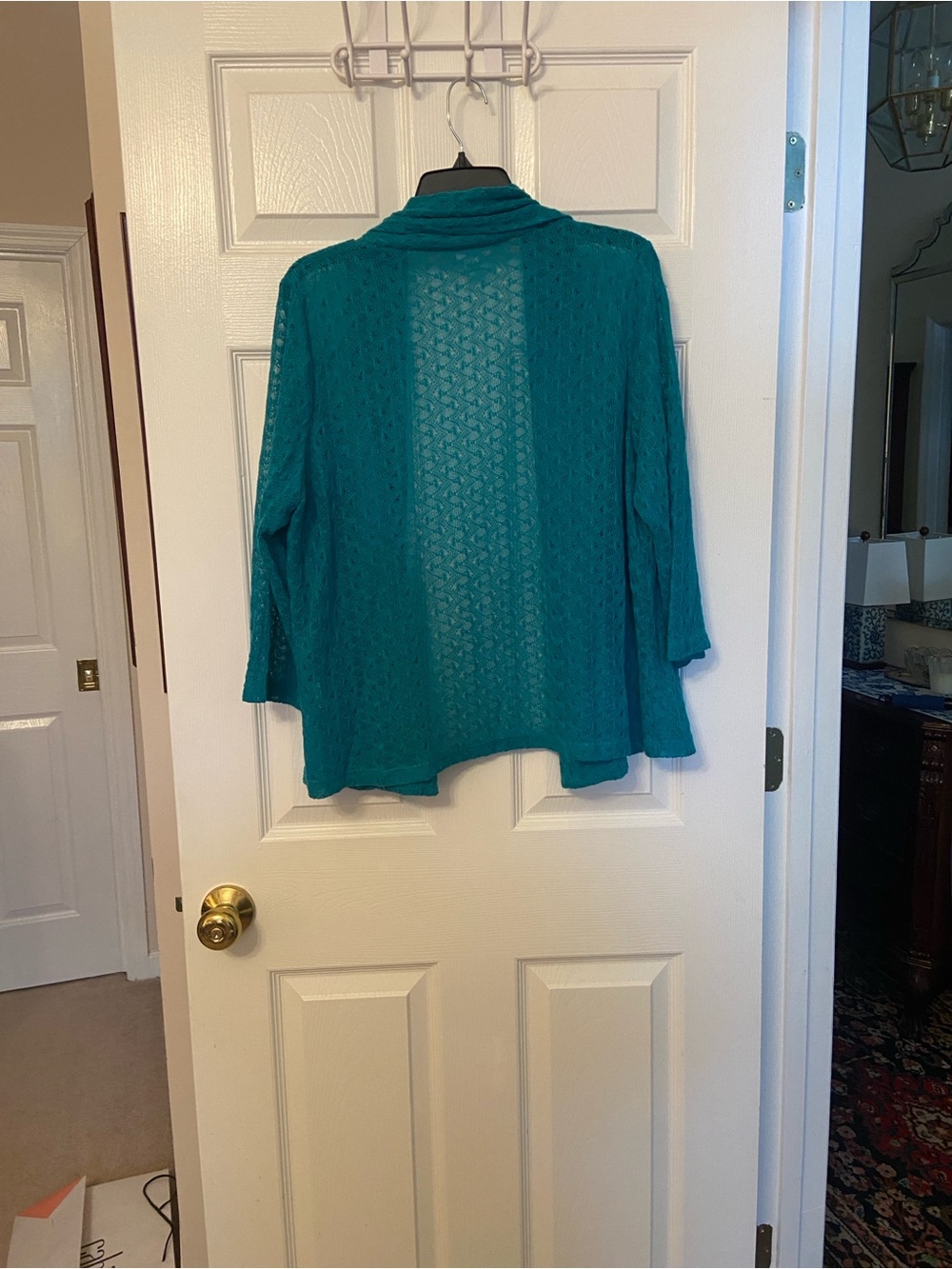 Ruby Rd. Teal Open-Front Knit Cardigan - Picture 3 of 4